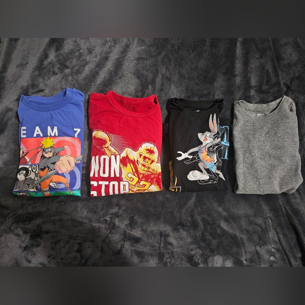 Kids Graphic Long Sleeve T-Shirts - Blue, Red, Black, Gray
